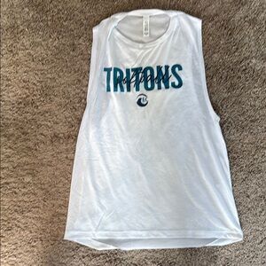 Eckerd College Bella Canvas White Muscle Tee with Blue Graphic